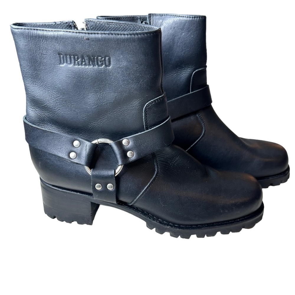 Durango Women’s Black Leather Harness Boots. Size 9